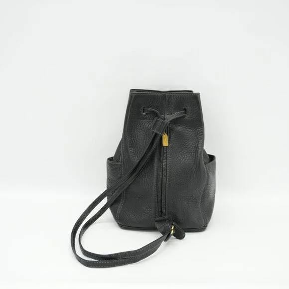 Coach Backpack Vintage Black Leather ITALY Bucket Bag 90s Sonoma